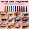 Wavuketu Silver Grey Eyeliner Waterproof Silver Gray Eyeliner Pencil Retractable