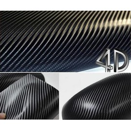 DIYAH 4D Black Carbon Fiber Vinyl Wrap Sticker Air Release Bubble Free Anti-Wrinkle with Gift Knife and Hand Tool (96" x 60" / 8 FT x 5 FT)