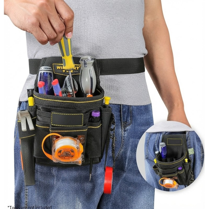 Electrician Tool Waist Bag – Heavy Duty Tool Pouch with