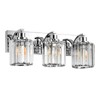Haolaike 3 Lights Crystal Bathroom Vanity Light Modern Chrome Bathroom