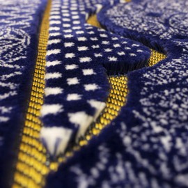 Modefa Turkish Islamic Prayer Rug - Muslim Janamaz Sajada - Plush Velvet Praying Mat Carpet for Men and Women - Ramadan or Eid Gift - with Kufi Cap & Beads - Floral Stamp Ipek - Blue 2