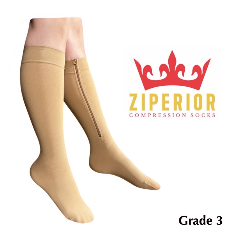 Ziperior Inside Leg Zipper 30-40 mmHg Compression Grade 3 Calf