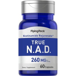 PipingRock True NAD 260 mg 60 Capsules | Nicotinamide Rejuvenator Anti Aging Support | Non-GMO, Gluten Free Supplement