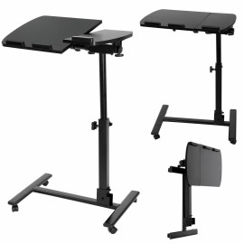 Segawe Adjustable Height Angle Rolling Laptop Desk Stand Table Tilting Top Movable