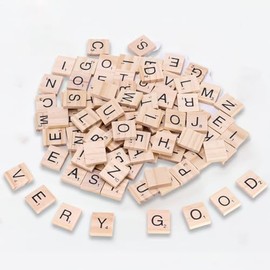 100 PCS Wood Letter Tiles Wooden Tiles