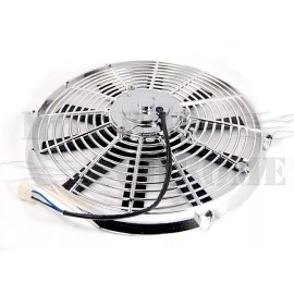 Hot Rod Chrome 14" Electric Fan Cooling Universal Radiator Fan Straight Blades 1950 CFM Chrome