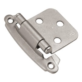 Hickory Hardware P244-SN Flush Variable Offset Surface Self-Closing Hinge, Satin Nickel