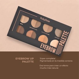 Paleta Profesional de Sombras de Cejas Ruby Rose, 7 tonos Duo y Primer