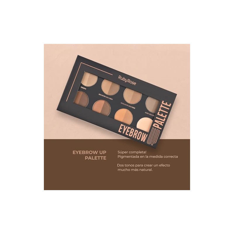 Paleta Profesional de Sombras de Cejas Ruby Rose, 7 tonos
