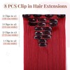 TESS Clip-In Extensions Like Real Hair, Synthetic Hair, 8 Pieces,