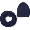 styleBREAKER Unisex Knitted Loop Scarf and Hat Set, Plain Knitted