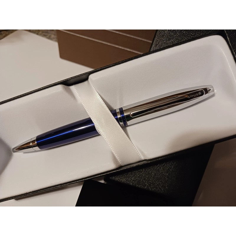 CROSS CALAIS METALLIC BLUE AND CHROME BALLPOINT PEN BRAND NEW