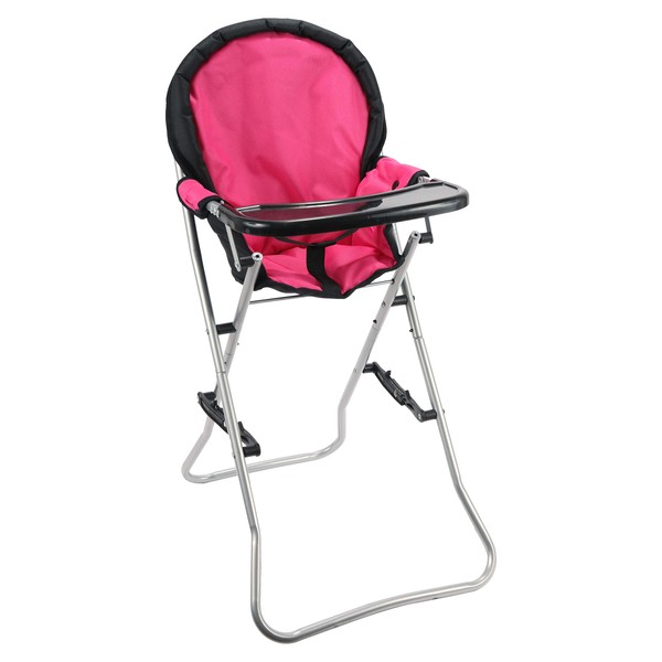 Mommy & Me Doll High Chair - Fits 18'' Doll High Chair for Baby Dolls, 25 Inch Pink Toy Highchair for Girls
