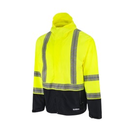 DEWALT DRW21-3 Lightweight Class 3 Ripstop Wind and Rain Jacket - Hi-Vis Green, Size XL