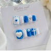 Cozy polar bear handmade nail tip - Long Square /