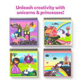 Skillmatics Skillmatics Scratch Art Book for Kids - Unicorns & Princesses, Craft Kits & Supplies, 30+ Scratch Stickers, Travel Toys, DIY Kit, Gifts for Girls & Boys Ages 3, 4, 5, 6, 7, 8