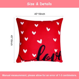 Pistha Happy Valentine's Day Pillow Covers 18x18 Set of 4, Pink Red Heart Love You Valentines Pillow Case for Wedding Anniversary Farmhouse Home Sofa Party Decor