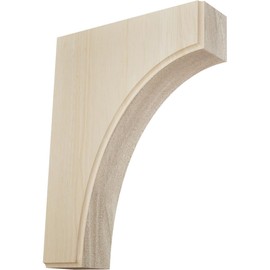 Ekena Millwork BKTW02X06X08CVRW Clarksville Wood Brackets, 1 3/4"W x 6"D x 8"H , Rubberwood