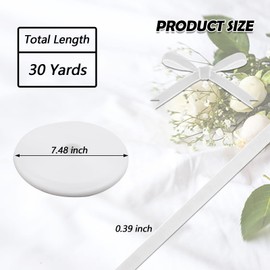 BokingOne Vintage White Velvet Ribbon, 3/8 Inch X 30Yds Single Face Velvet Ribbon for Gift Wrapping, Christmas Wrapping Bows, Wedding Decor, Home Decorating, DIY Crafts Decor