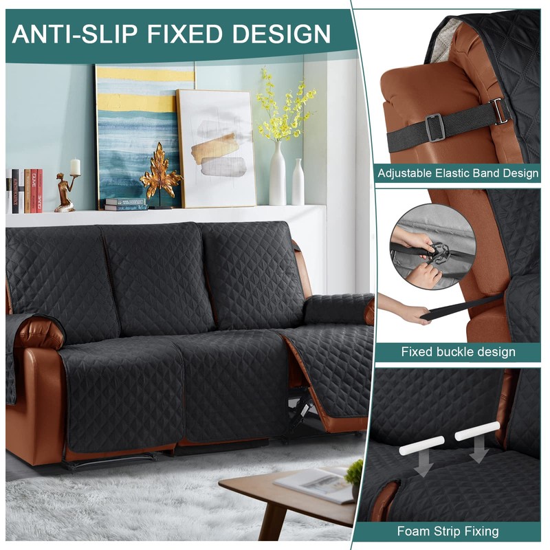 Ruaozz Waterproof Recliner Couch Covers 1-Piece Sofa Covers Washable Recliner