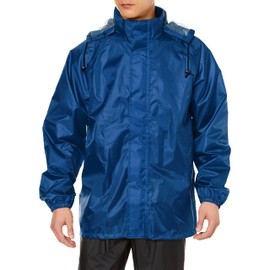 Kurodharma Men's Raincoat, Rainwear, 11-navy