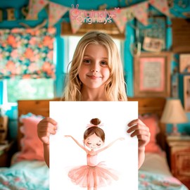 Originalys Ballerinas, 3 x A4 posters, girls' room and baby room, ballet flats, soft pink tones, decorative poster for children, DIN A4 (frame not included)