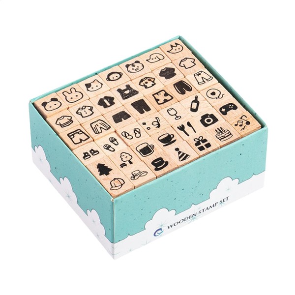 Wooden Stamps for Kids - Toddler Craft Stamp Kit -