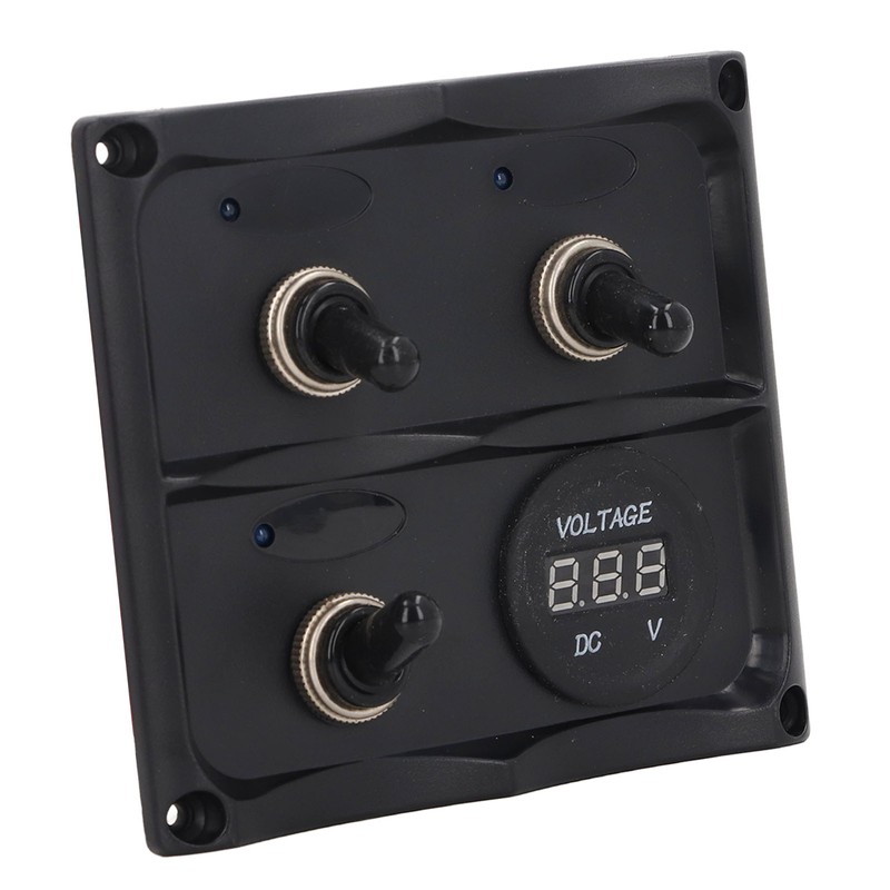 Rocker Switch Panel 3 Gang LED Waterproof DC12V‑24V with Display