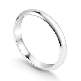 KEZEF Sterling Silver Wedding Band Ring for Men and Women – Wedding Bands for Her, Wedding Band for Women and Men, 3mm Width Silver Ring Size 9
