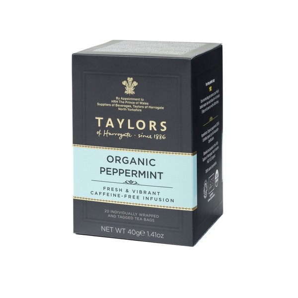 Taylors of Harrogate - Té herbal de menta orgánica, 20 unidades (paquete de 6)