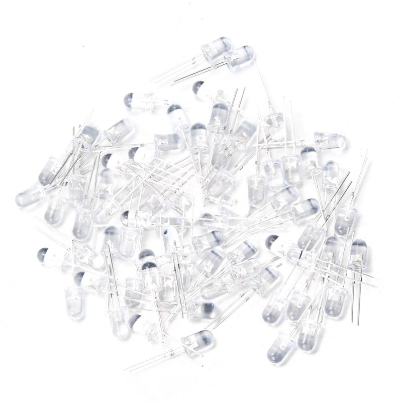 CHANZON 100 pcs 5mm Warm White LED Diode Lights (Clear
