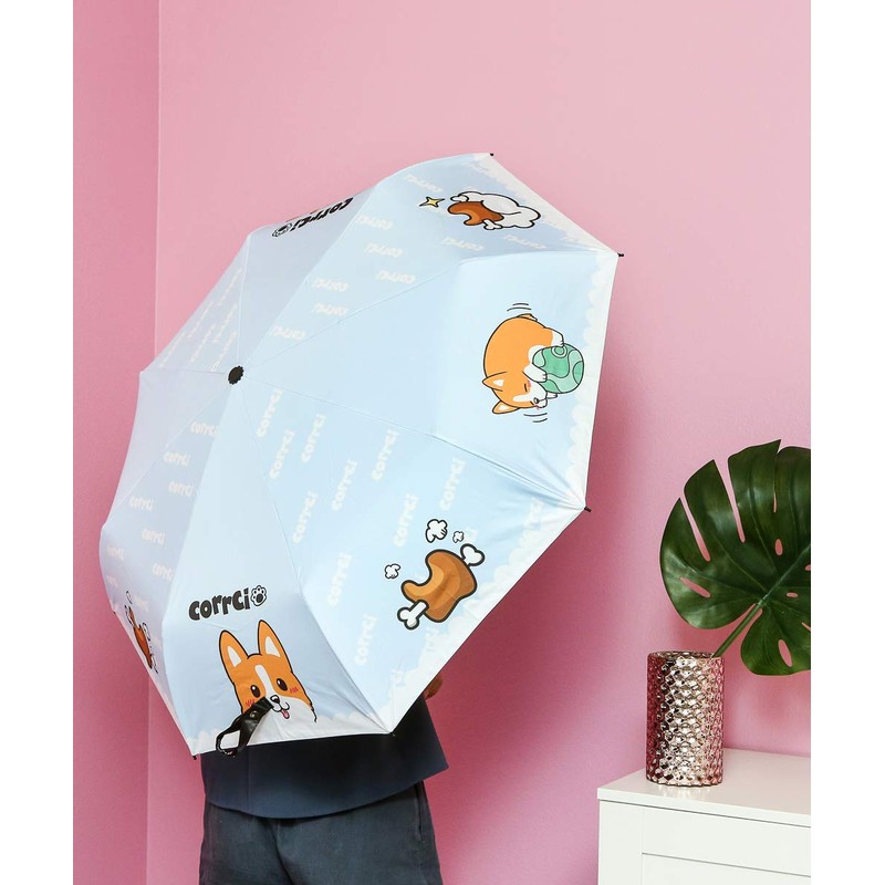 Nayothecorgi Corgi Themed Umbrella, Blue, 10" x 2.5" x 2.5",