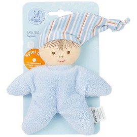 Sterntaler 3001450 Soft Doll, Integrated Rattle, Age: for Babies from Birth, 16 cm, Blue