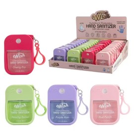 Wish Hand Sanitizer Spary Travel Size Spray 4-Piece 1.2 FL OZ (35ML) Each, Cherry POP, Purple Rain, Fruit Punch, Peachy Necter Hydrating and Moisturizing,(4 pack)
