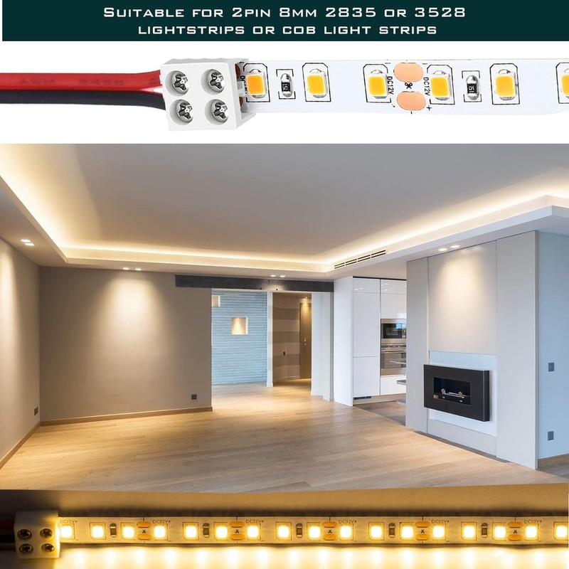 RUNCCI-YUN 20 Pack led Light Strips Connectors 8mm 2 Pin