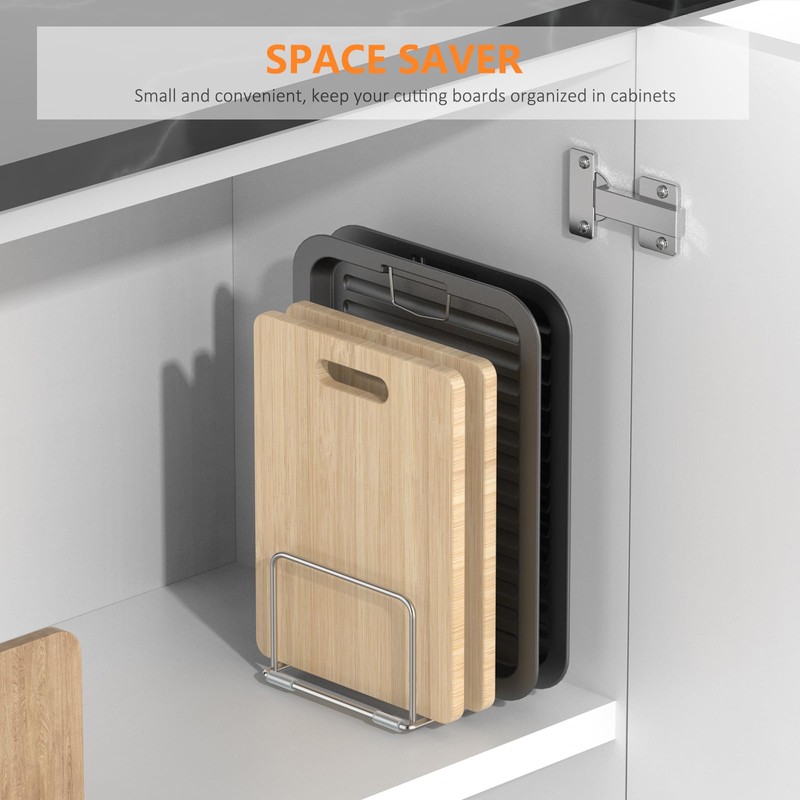 KORRTFID Cutting Board Holder Stand, Chopping Board Storage Rack, Cutting