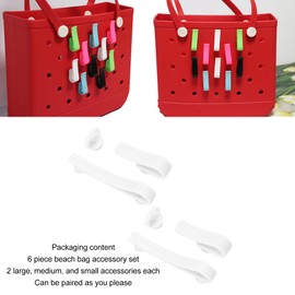 SEAFRONT Beach Bag Hook Accessories, Plastic Hooks, Accessories for Bog Bags Hooks, Beach Bag Accessories, Strong ABS Durability, 6 Pieces, Simple Plastic Bag Hooks,, White