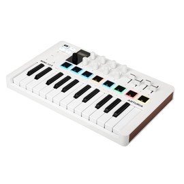 Arturia MiniLab 3 - Universal MIDI Controller for Music Production, with All-in-One Software Package - 25 Keys, 8 Multi-Color Pads - White
