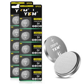 YKM 10 Pack CR2016 Battery Long Lasting 2016 3V Lithium Battery for Car Remote Key Fob Watch Garage Door Opener Button Cell Battery