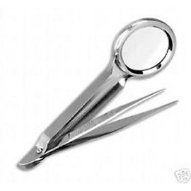 6 Magnifying Tweezers Forceps W/Magnifying Glass 3.50” EMS Surgical Instruments