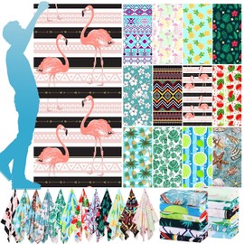 Windkream 12 Pack 72 x 36 Inch Oversized Microfiber Beach Towel Bulk Extra Large Pool Towels Absorbent Lightweight Swim Blanket for Camping Beach Accessories Bath Shower Travel Spa(Vintage Style)