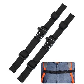 JUKOTA Pack of 2 Adjustable Chest Strap Backpack, Backpack Straps with Buckle and Whistle, Non-Slip Durable Backpack Straps for Adults, Children, School Backpack, Outdoor Travel (Black)