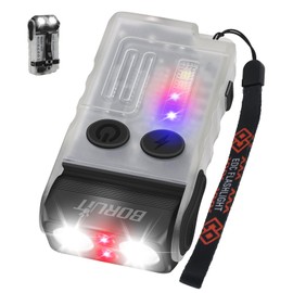 BORUIT V20 Mini Torches, 180° Rotating Torch, 110dB Summer Alarm, 1000 Lumens Super Bright with 13 Modes, IP67 Waterproof, Magnetic Tail, for Camping, Hiking, Notfa (White)