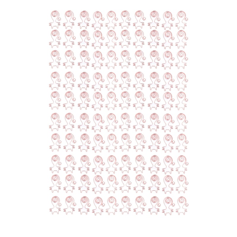 100Pcs Cute Paper Clips Rose Gold Cat Shape Anti Slip