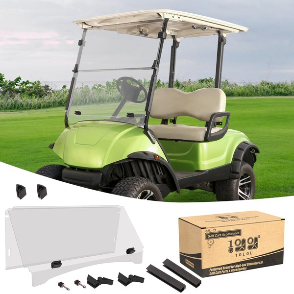 10L0L Clear Windshield for Yamaha G29 Drive Golf Cart 2007-2016,