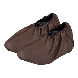 MELGO 1 Pair Reusable Shoe Covers, Slip Resistant Washable Overshoes, Waterproof Boot Covers, and Dustproof Overshoes for Household Carpet Floor Protection (Coffee)