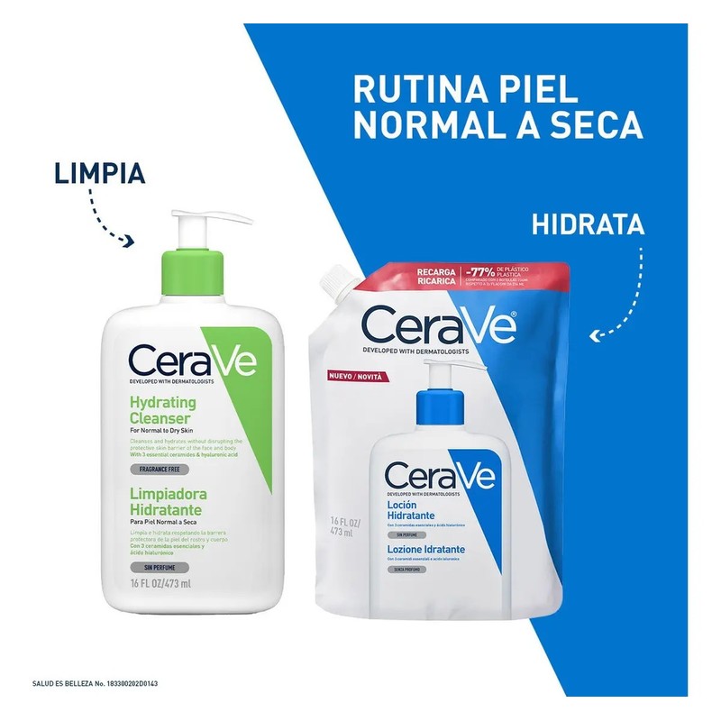 Cerave Refill Loción Hidratante de piel normal a seca 473ml.