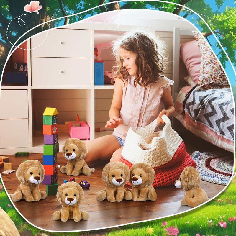 VercanMonth 20 Pieces Lion Plush Set 6 Inches Cuddly Lion