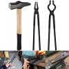 Unbranded/Generic Beginner Knife Making Blacksmith Tongs Hammer Tools Set Bladesmith