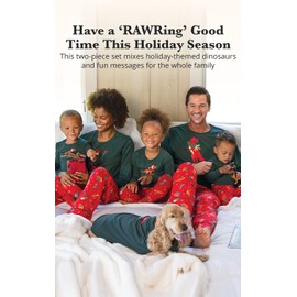 PajamaGram Pet Christmas Pajamas for Family, Red & Green, XS